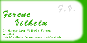 ferenc vilhelm business card